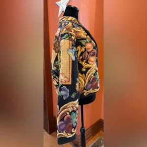 80’s vintage California style tapestry jacket Black Size M thumbnail 5