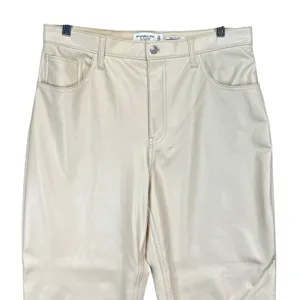 Abercrombie & Fitch Vegan‎ Leather 90s Straight Ultra High Rise Pants 32/14s thumbnail 3
