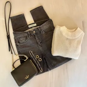 Topshop Moto - Jamie High Rise Skinny Distressed Jeans, Gray/Black, Size 28, EUC thumbnail 1