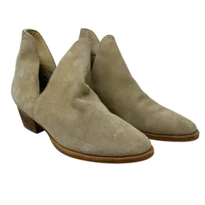 Free‎ People Charm Double V Ankle Boots Camel Suede Size Beige 37.5 US 7 thumbnail 3