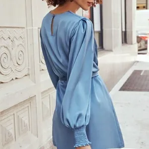 Skylar Rose Blue Satin Dress thumbnail 2