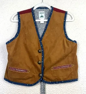 Hairston Roberson Ropa Vest Mens‎ Hippie Brown Western Paisley Boho Cottagecore thumbnail 1