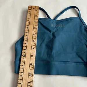 NoBull Women Matte High Neck Sports Bra Unpadded Teal Blue Stretch Size XS NWOT thumbnail 6