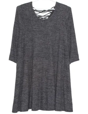 Torrid Sweater Dress Super Soft Plush Lattice Minimalist Boho Cozy Luxe 2 2X thumbnail 1
