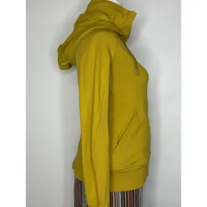 Athleta Triumph Hoodie Mustard Yellow Full Zip Sweatshirt XS TP Thumbholes thumbnail 3