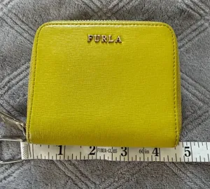 Furla fold Yellow round zip wallet thumbnail 1