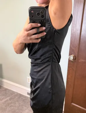 PrettyGarden Satin Dress One-Shoulder Wrap Midi Dress thumbnail 3