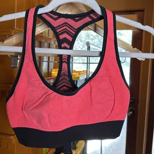 Lululemon Ebb & Flow Racerback Bra Reversible Heathered Electric Coral Size 4 thumbnail 10