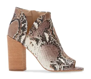 Vince Camuto Fedrilla Open-Toe Snake‎ Print Booties – Size 6.5 New thumbnail 1