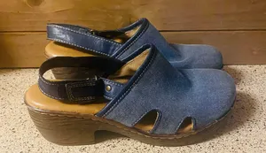 Born concept Denim Mules/Clogs women's size 8 (22) thumbnail 1