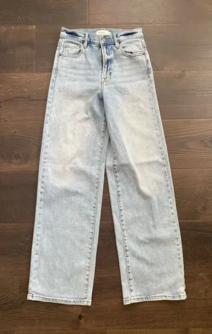 Bohme High Rise 90s Straight Leg Jeans Light Wash Stretch Denim Size 24 thumbnail 1