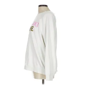 Wildfox Apres-Ski Kiss Me Graphic Sweatshirt White Cotton Pullover Large thumbnail 3