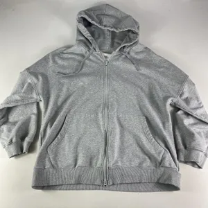 Gentle Herd Hoodie Women's XL Grey Oversized Full Zip Cotton Blend Sweatshirt thumbnail 1