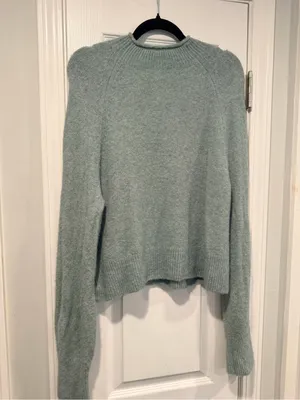 J.Crew Size S Sage Green Merino Wool Alpaca Blend Crewneck Sweater thumbnail 6