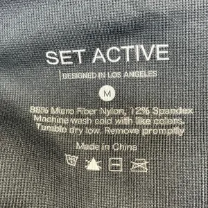 Set Active Women's Gray Mid Rise Yoga Workout Athletic Leggings Pants Size M thumbnail 4