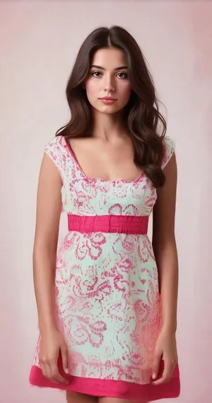 Red Camel Womens Juniors Dress Size‎ 1 Pink White Rockabilly Ties in Back thumbnail 1
