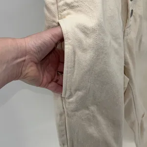 We The Free Osaka Cream Mid Rise Button Fly Barrel Jeans Women's 29 thumbnail 5