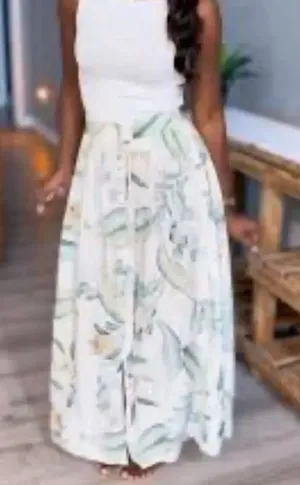 H&M Floral Print Maxi Button Down Skirt(Size Small) thumbnail 1