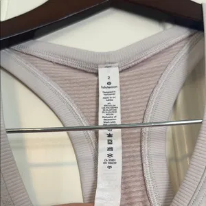 Lululemon White and pink Sleeveless Fitted Backless Tank Top thumbnail 2