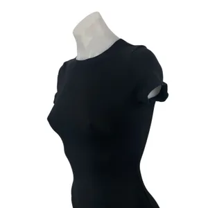 Princess Polly Black Short Sleeve Crew Neck Side Slit Maxi Bodycon Dress Size 0 thumbnail 2