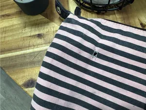 Victoria's Secret Pink and Black Striped Travel Duffel thumbnail 3