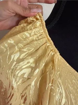 NWT H&M Gold Metallic Jacquard One Shoulder Open Back Maxi Dress M Y2K Glam thumbnail 8
