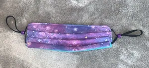 Handmade Fabric Face Mask Facemask Starry Nights Stars Purple Aqua Reversible thumbnail 4