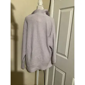 Aerie Womens Lavender Purple Waffle Knit Polo Collar V-Neck Sweater Size Small thumbnail 3