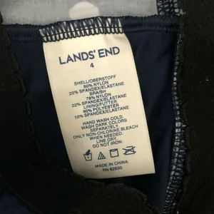 Lands End Tankini Top Underwire Removable Pads Tummy Control Polka Dot Navy 4 thumbnail 3