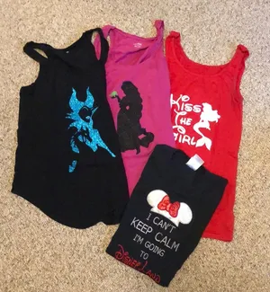 BUNDLE 3 Tanks 1 Shirt Maleficent Ralpunzel Ariel Little Mermaid Disneyland sz S thumbnail 1