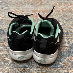 Vans Black and White Sneakers with Mint Highlights thumbnail 4