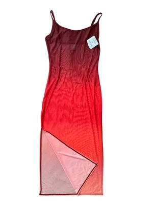 NWT Shade & Shore Red Ombré Cover Up Maxi dress Mesh Size XS thumbnail 7