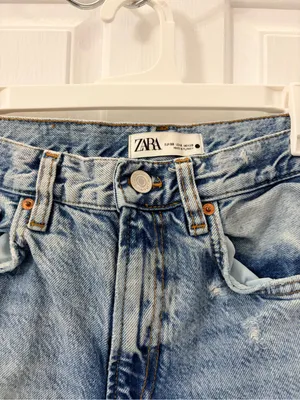 ZARA Light Blue Distressed Boyfriend Jeans thumbnail 2