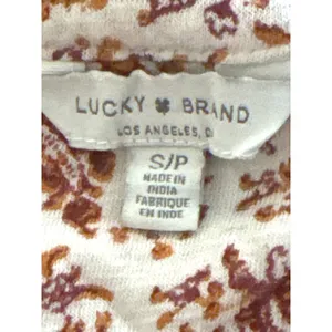 Lucky Brand Womens Boho Floral Paisley Peasant Top Tassel Studded Orange Small‎ thumbnail 10