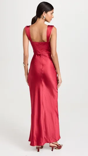 Runaway The Label Margot Maxi Dress in Red thumbnail 4