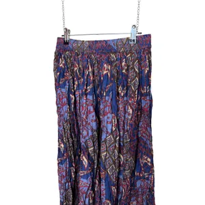 Bobbie Brooks Anywhere Blue Paisley Cotton Crinkle Maxi Skirt Womens Large Boho thumbnail 2