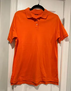 NWOT Lands End Size S Orange Short Sleeve Collared Polo Shirt thumbnail 1
