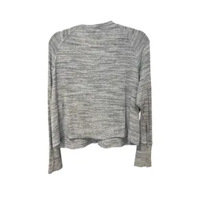 Free‎ People We The Free Ribbed Knit Cropped Button Front Cardigan Gray Small thumbnail 4