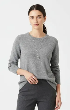 Banana Republic Merino Wool Blend Gray Long Sleeve Crew Neck Sweater M thumbnail 1