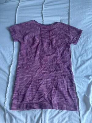 Pink Striped Athleta Athletic Short Sleeve thumbnail 2