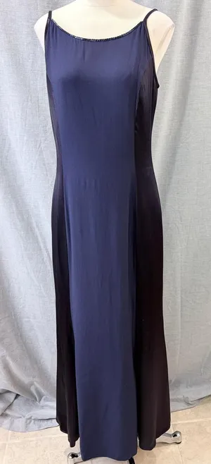 Jessica McClintock Gunne Sax Purple Navy Panel‎ Maxi 13/14 thumbnail 1