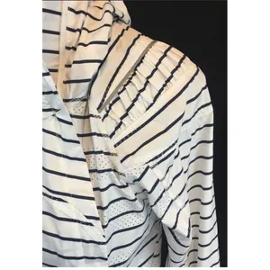 Lululemon Spring Jacket Pack & Go Pullover Quiet Stripe White Navy Women 4 Run thumbnail 6