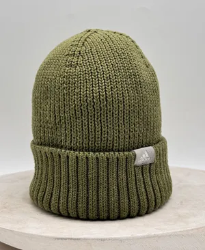 adidas Glam On Woolie Beanie Hat Olive Green Ribbed Cuff Knit Cap NWOT thumbnail 1