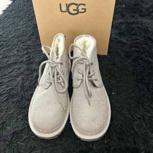 UGG Neumel gray winter fur lace up ankle boots booties shoes thumbnail 7