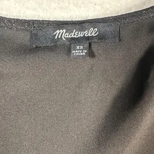Madewell Lyric Wrap Longsleeve Top Shirt Women X-Small Black Shimmer AF678 thumbnail 4