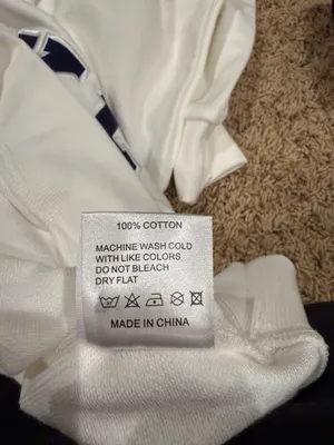 Parke varsity mockneck sweatshirt white and navy L/XL thumbnail 8