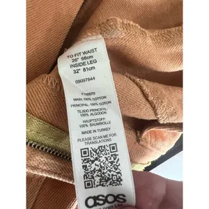 ASOS Pants Women's 26 Camel Wide Leg Crop Cotton Denim Fall Neutral Indie thumbnail 7