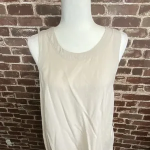 Calypso St Barth Midi Sleeveless Dress Cream Embroidered Linen Blend Pockets S thumbnail 3