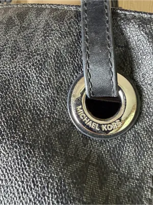 Michael Kors Jet Set EW Signature Tote Bag Black & Grey MK Logo Shoulder Purse thumbnail 11