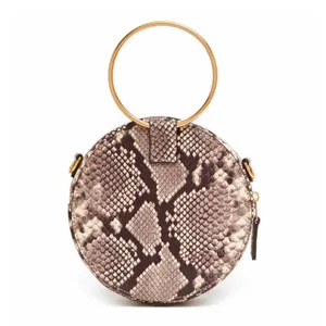 Thacker Leigh Crossbody Round Ring‎ Python Leather Womens Brown Cream OS thumbnail 3